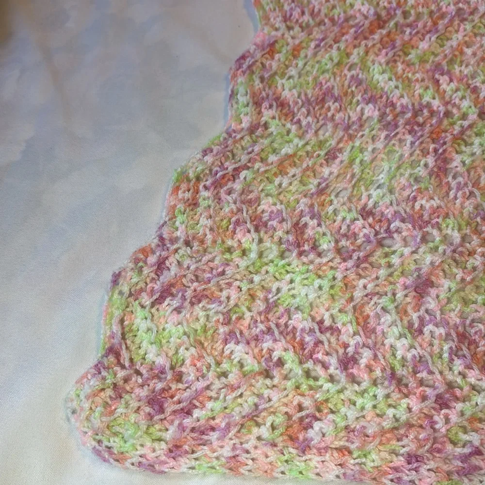 Handmade Crocheted Baby Blanket Afghan  Size  Approximately 35” x 37”